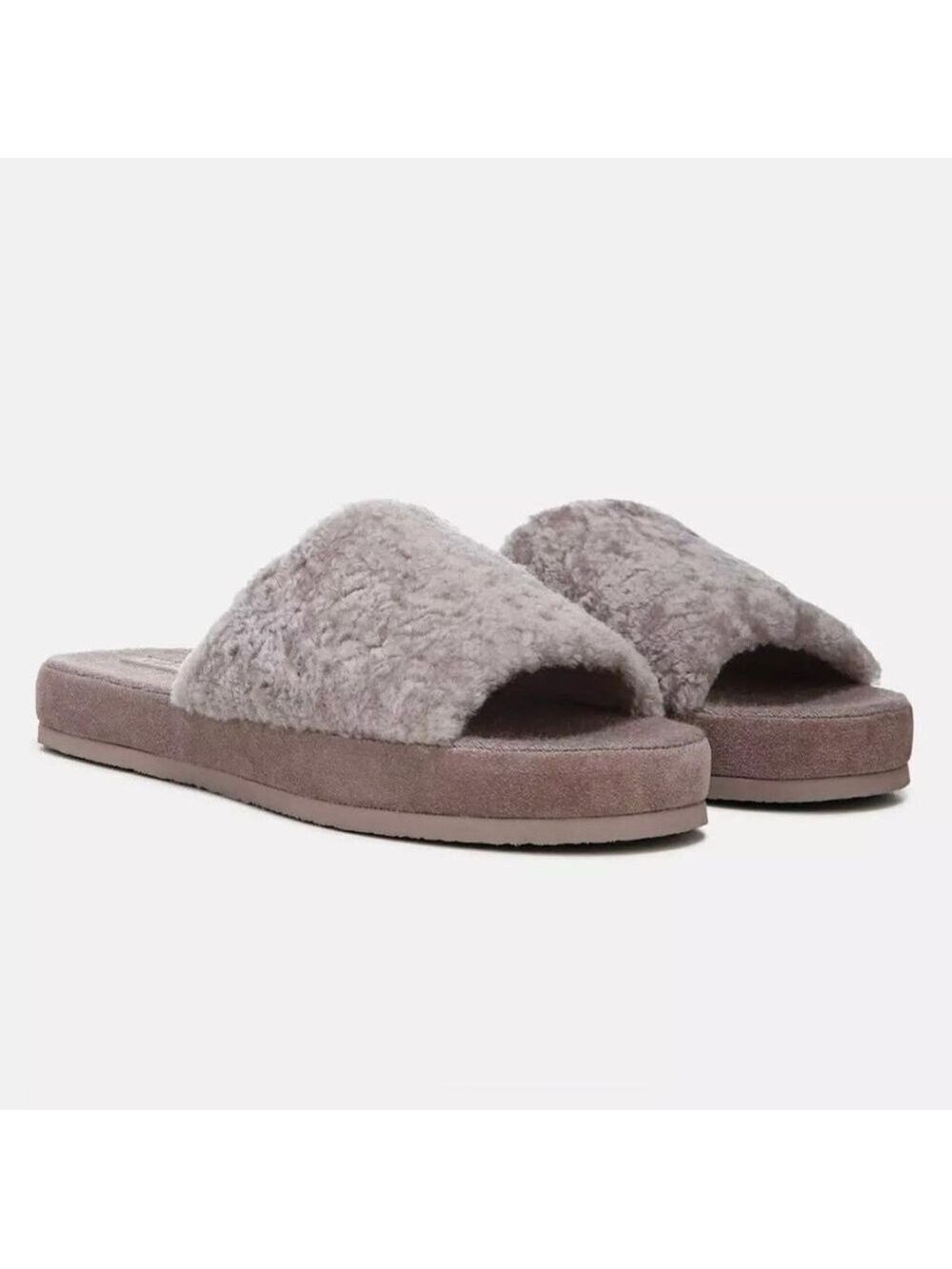 Vince Kenia Genuine Shearling Slipper in Marble - NWT